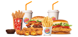 Burger King meal and drinks